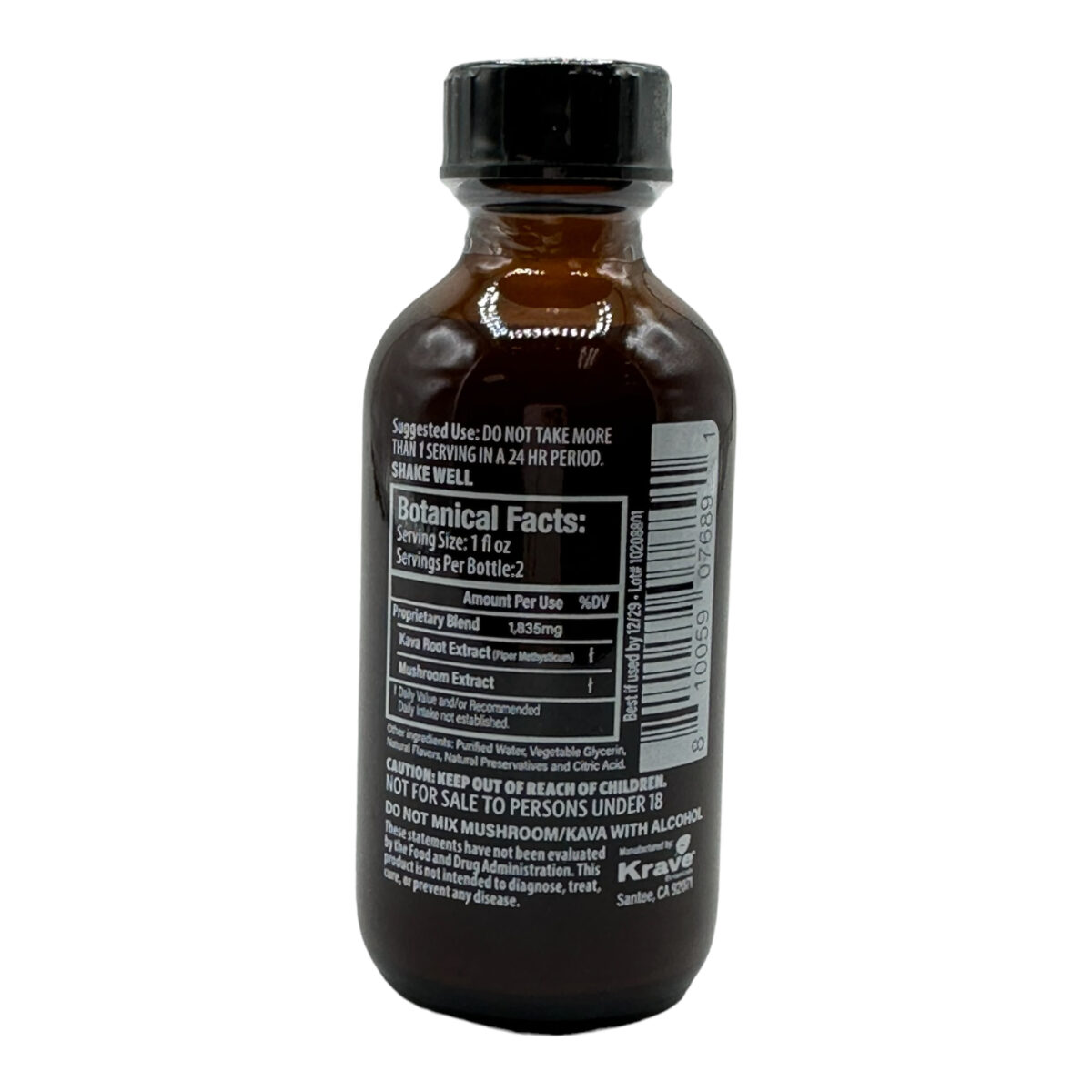 Krave Mushroom and Kava Blend Extract Shot – 59ml