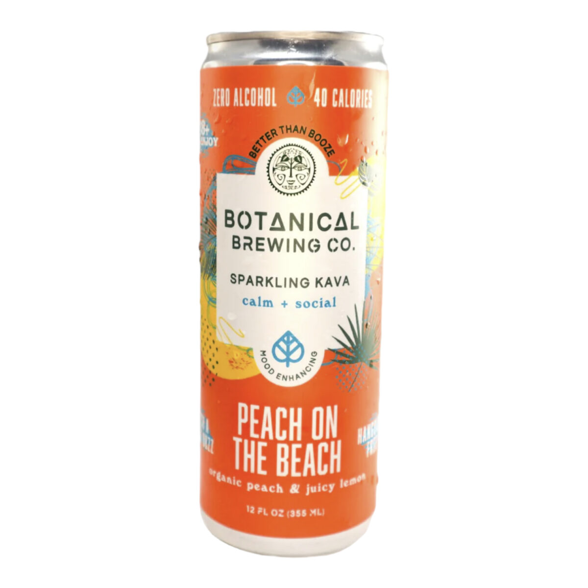 Botanical Brewing Kava Peach On The Beach Sparkling – 355ml