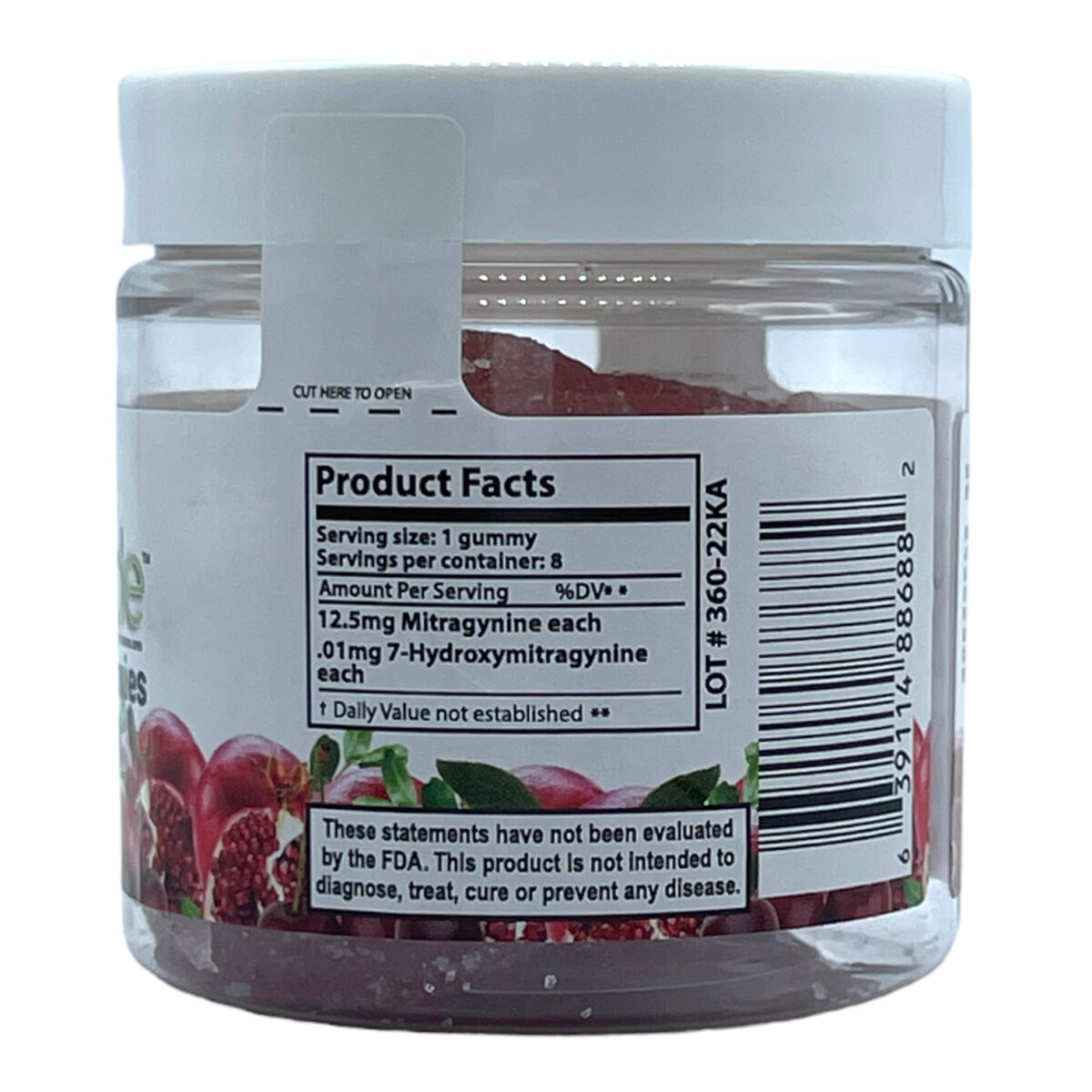 Kratomade Cherry Pomegranate Gummies – 8ct
