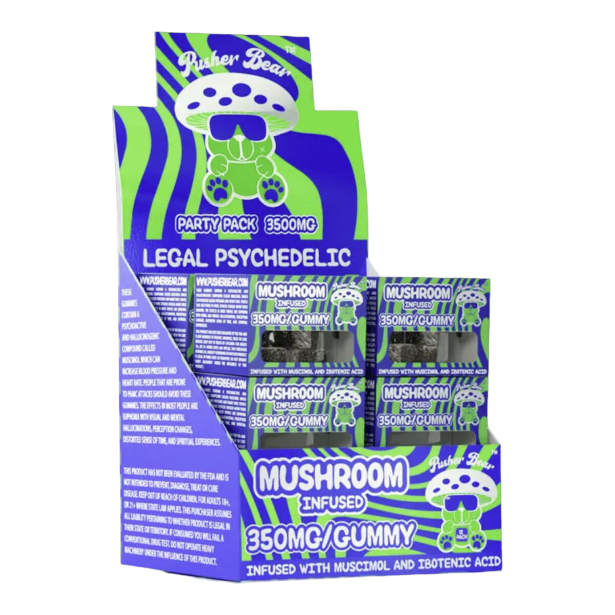 Pusher Bear Party Pack Mushroom Gummies – 10ct