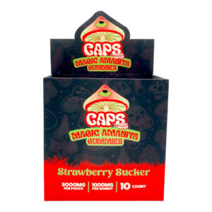 CAPS Mushroom Amanita Gummies Strawberry Sucker – 5ct