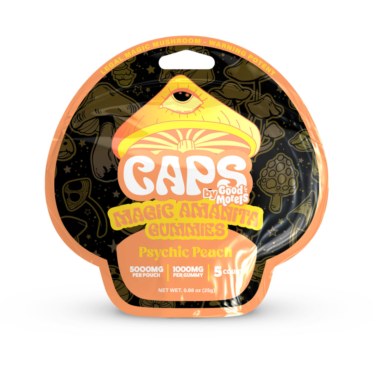 CAPS Mushroom Amanita Gummies Psychic Peach – 5ct