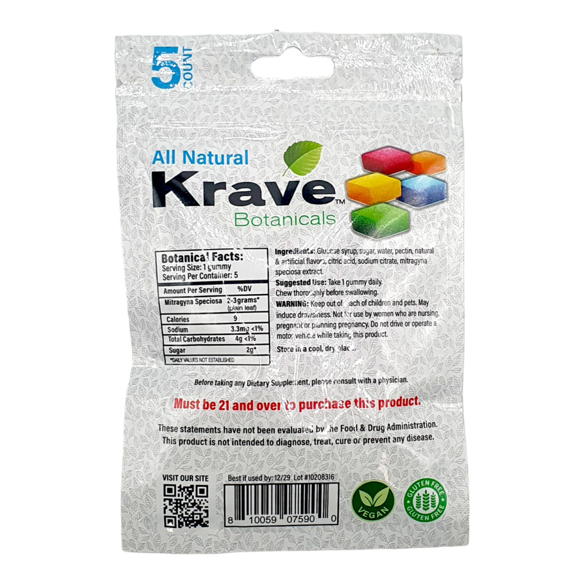Krave White Thai Gummy – Full Spectrum Kratom Extract