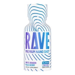 Rave Kratom – White Dragon Peach Berry Shot 140mg 15mL
