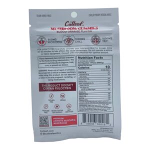Cutleaf Mushroom Gummies Blood Orange Flavor 3 Pack (500mg Per Gummy)