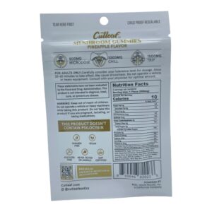 Cutleaf Mushroom Gummies Pineapple Flavor 3 Pack (500mg Per Gummy)
