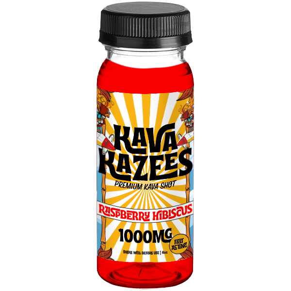 Kava Kazees Raspberry Hibiscus Kava Shot, 1000MG – 4oz