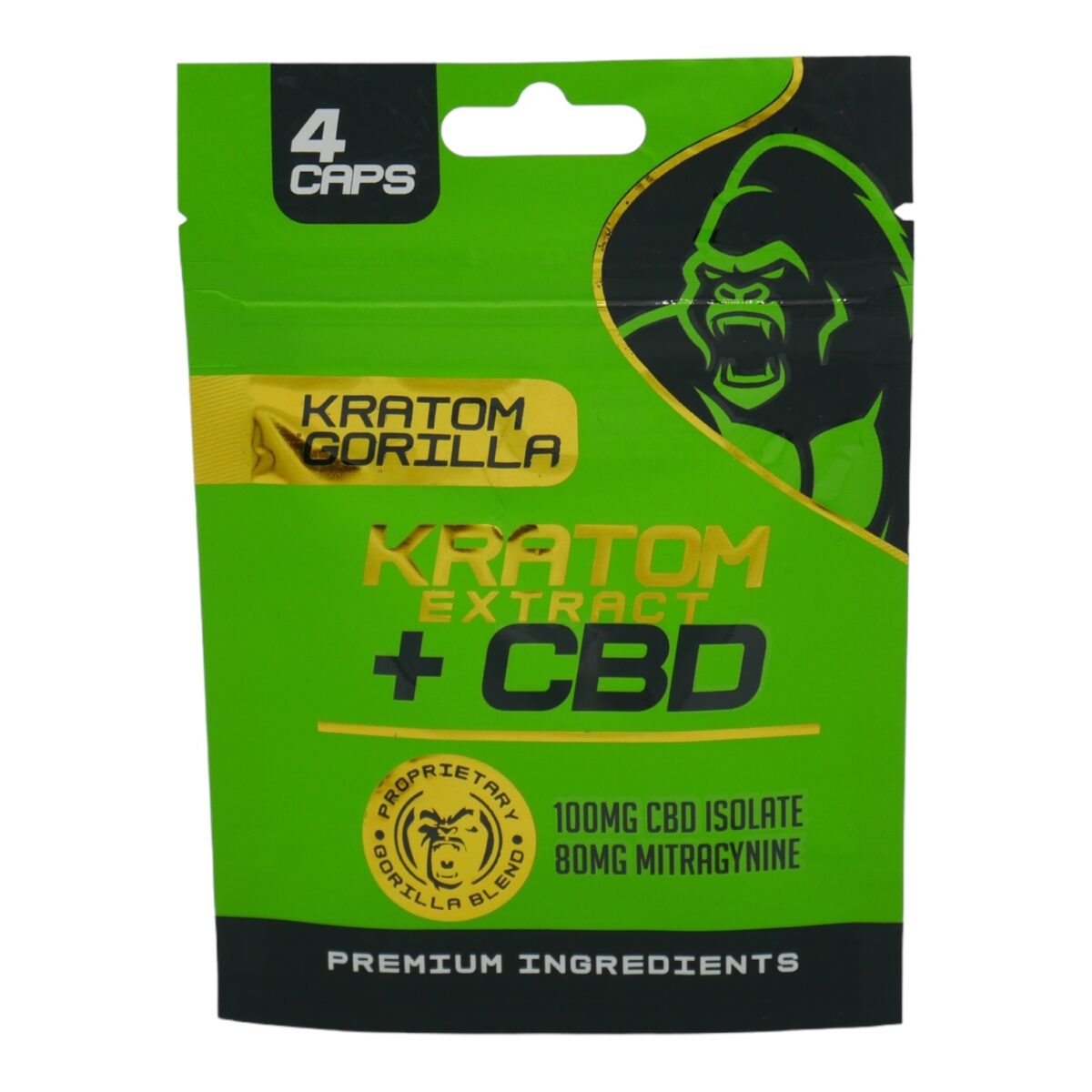 Kratom Gorilla Capsules Plus CBD 4pk