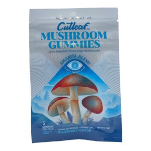 Cutleaf Mushroom Gummies Blueberry Flavor 3 Pack (500mg Per Gummy)
