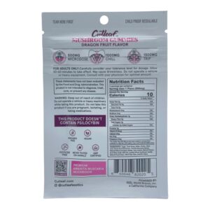 Cutleaf Mushroom Gummies Dragon Fruit 3 Pack (500mg Per Gummy)