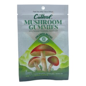 Cutleaf Mushroom Gummies Guava Flavor 3 Pack (500mg Per Gummy)