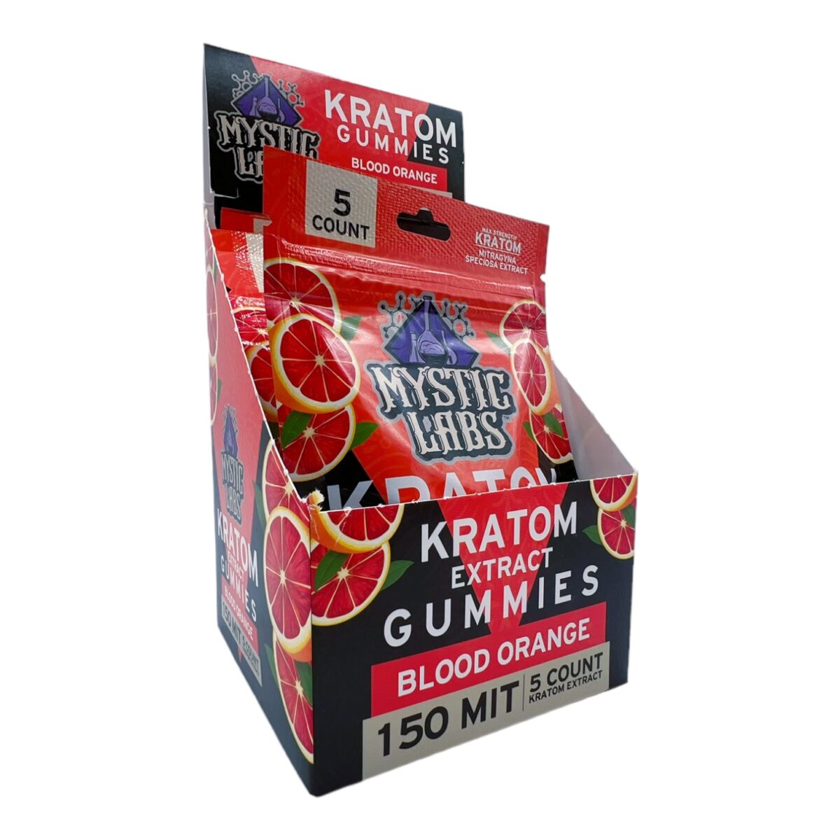 Mystic Labs Kratom Gummies Blood Orange – 5 Count  (150 MIT)