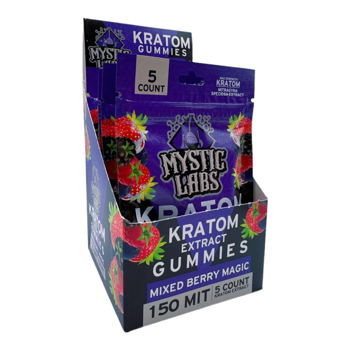 Mystic Labs Kratom Gummies Mixed Berry Magic – 5 Count  (150 MIT)
