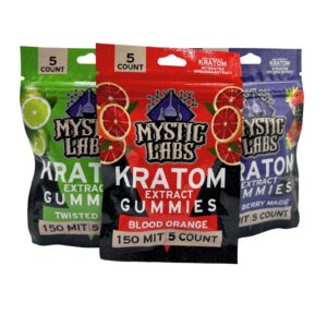 Mystic Labs Kratom Gummies, Twisted Lime 150mg MIT 5ct