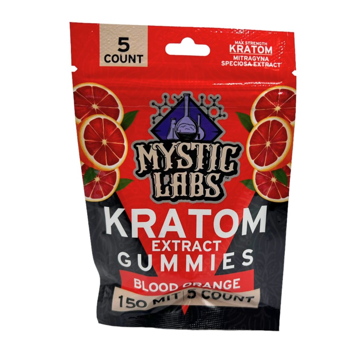 Mystic Labs Kratom Gummies Blood Orange – 5 Count  (150 MIT)