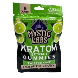 Mystic Labs Kratom Gummies, Twisted Lime - 5 Count  (150 MIT)