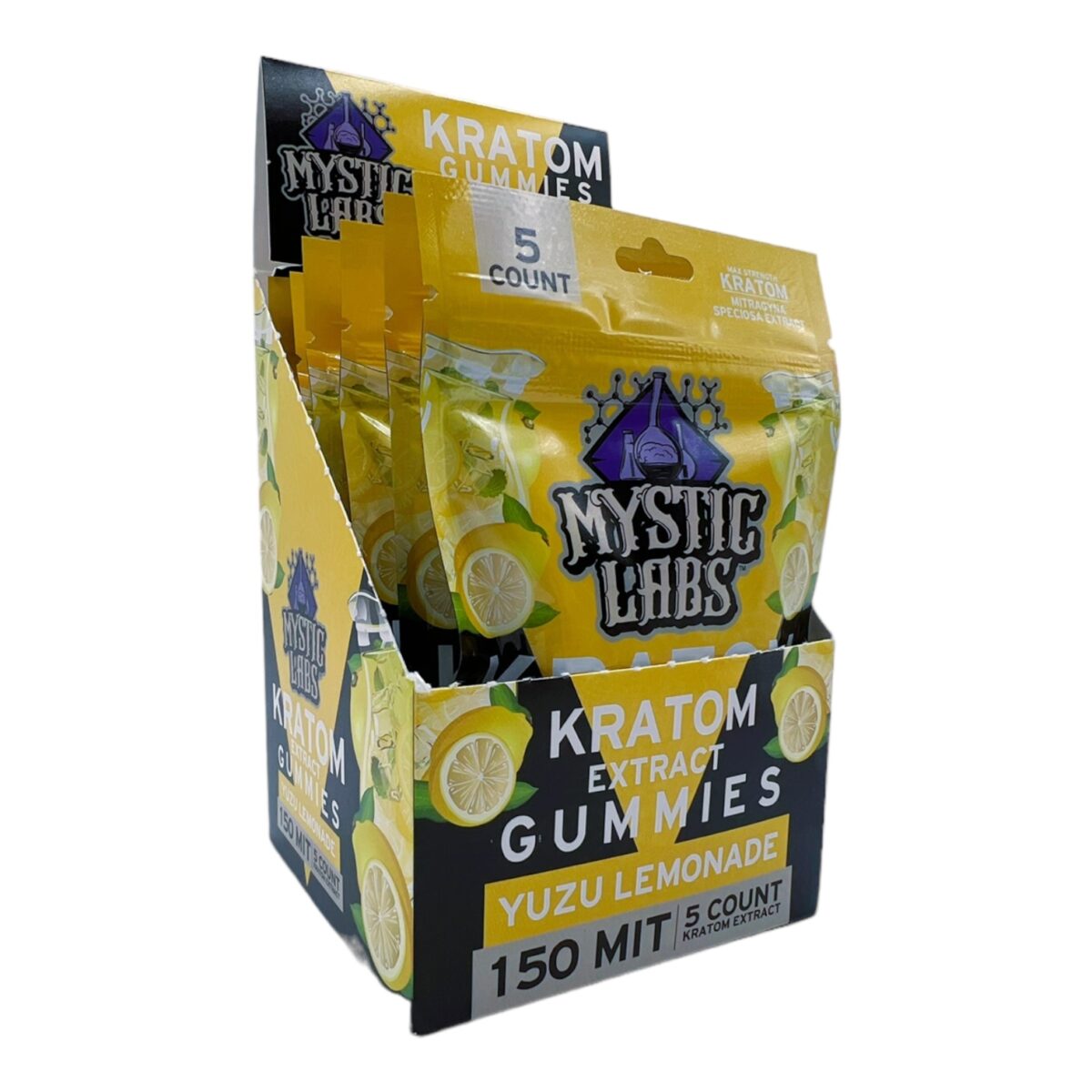 Mystic Labs Kratom Gummies Yuzu Lemonade – 5 Count  (150 MIT)