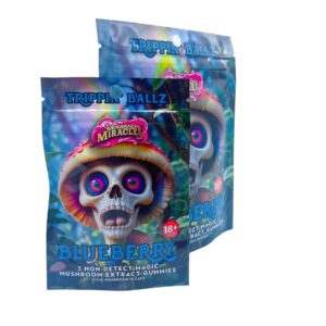 Trippin Ballz Mushroom Gummies Blueberry 100MG (DEAL BUY 5 GET 1)