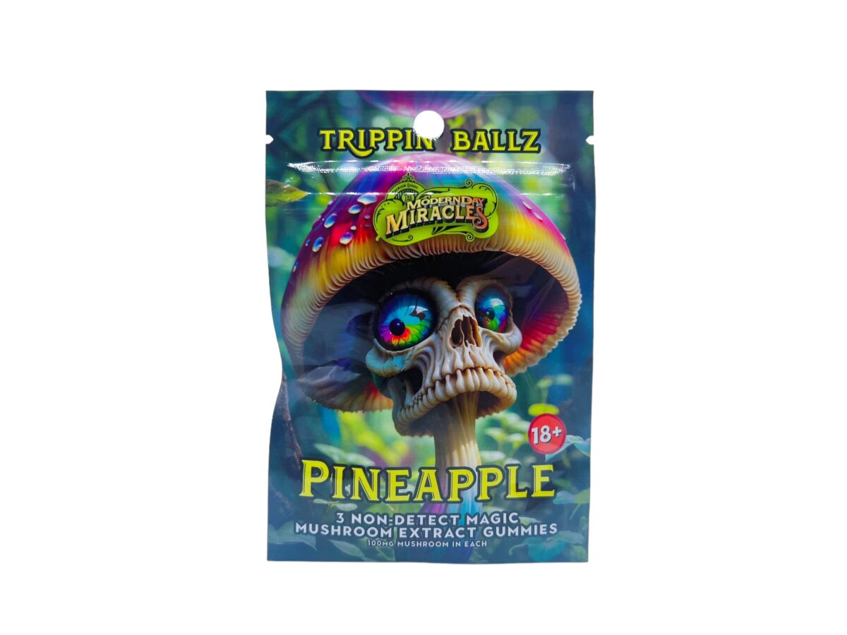 Trippin Ballz Mushroom Gummies Pineapple 100MG (DEAL BUY 5 GET 1)