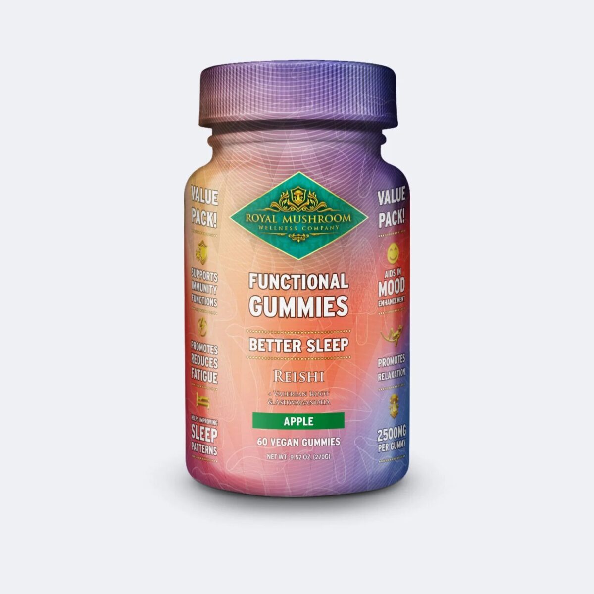 Royal Mushroom Better Sleep Reishi Gummies Apple