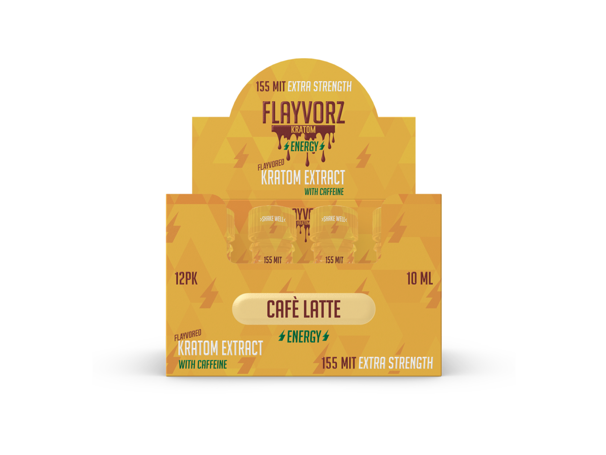 Flayvorz Kratom Shot Cafe Latte Energy 155 MIT – 10mL