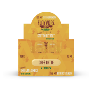 Flayvorz Kratom Shot Cafe Latte Energy 155mg MIT 10mL