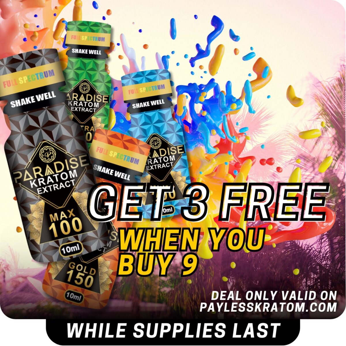 Paradise Kratom Extract Max 100mg Shot – 10ml DEAL BUY 9 GET 3
