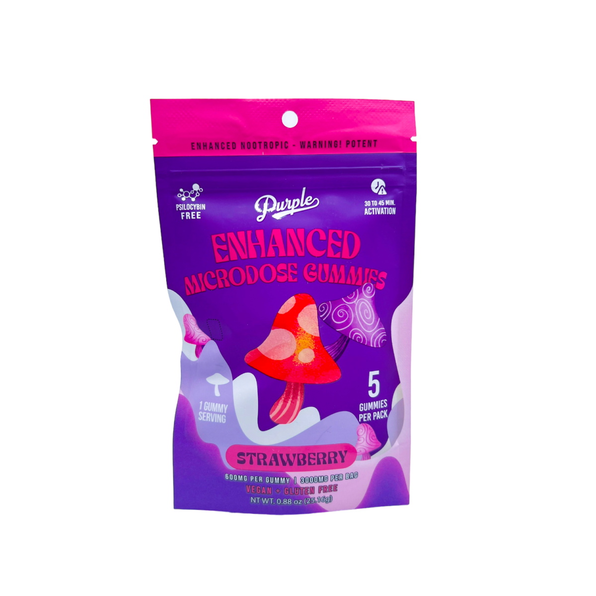 Purple Mushroom Gummies Strawberry