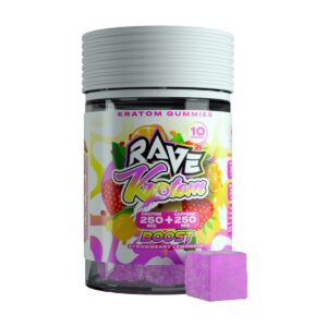 Rave Kratom Kava Strawberry Lemonade Gummies