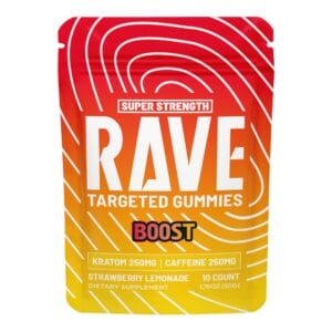 Rave Kratom Caffeine Strawberry Lemonade Gummies
