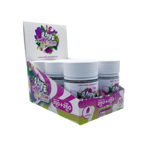Rave Kratom Kava Sour Grape Gummies