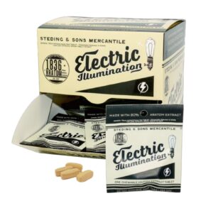 1836 Kratom White Electric Illumination Chewable Extract Tablets