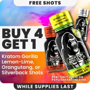 Gorilla Kratom 10X Lemon Lime Kratom Shot – 15mL DEAL BUY 4 GET 1
