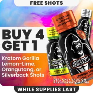 Gorilla Kratom 10X Oraguntang Kratom Shot – 15mL DEAL BUY 4 GET 1