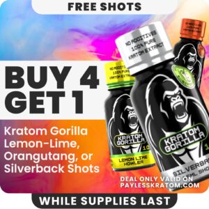 Gorilla Kratom 10X Silverback Kratom Shot – 15mL DEAL BUY 4 GET 1
