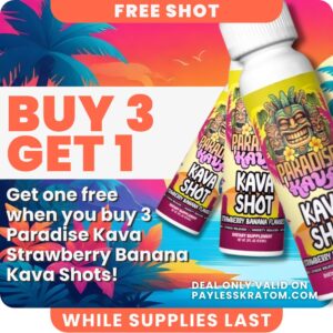 Paradise Kava Shot Strawberry Banana - 2oz DEAL BUY 3 GET 1