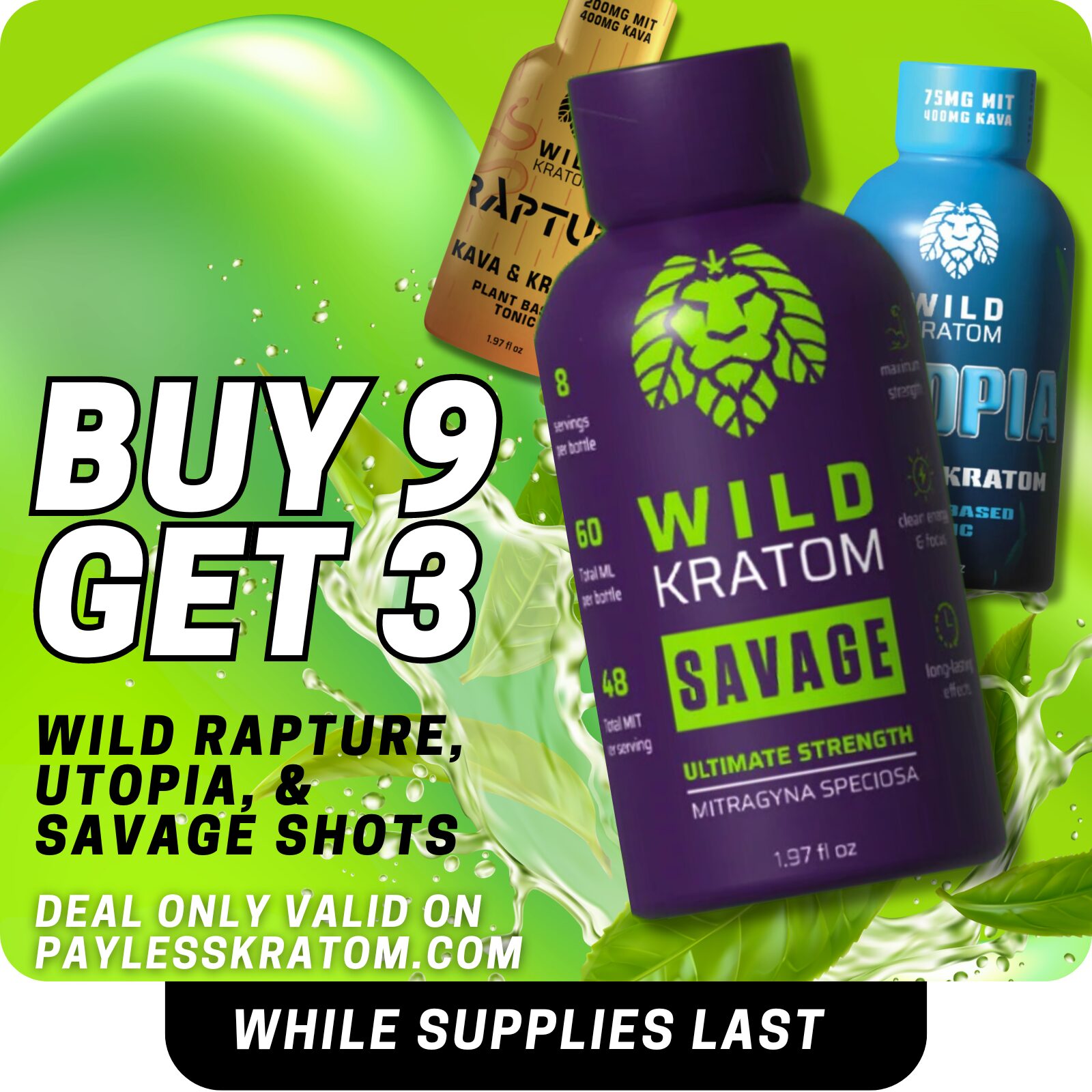 Wild Kratom Savage Ultimate Strength Kratom Shot 60ml