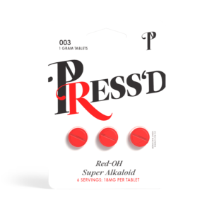 Press'D Kratom Red-OH 5X 7-OH Tablets 3ct 18mg