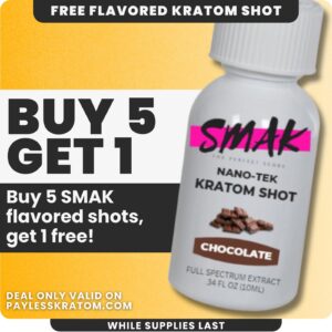 SMAK Nano Kratom Shot in Chocolate Flavor DEAL BUY 5 GET 1