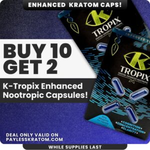 K-TROPIX Kratom Enhanced Nootropic Capsules Buy 10 Get 2