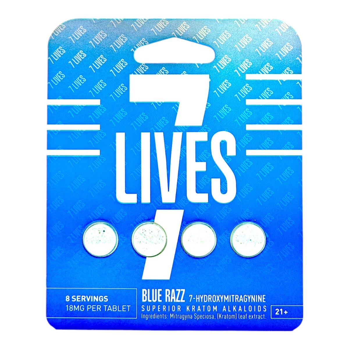 7 Lives Blue Razz 7-OH Kratom Tablets 18mg
