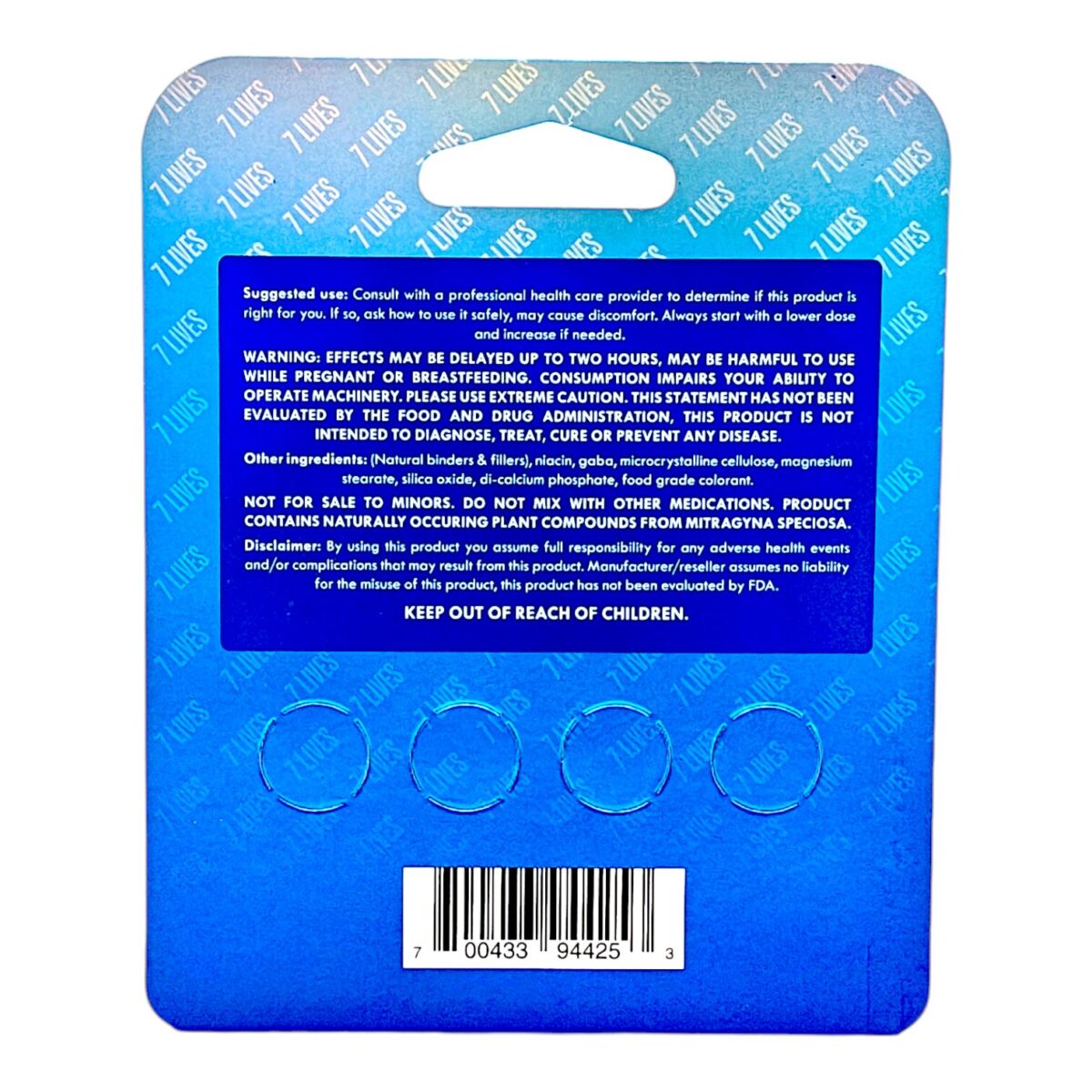 7 Lives Blue Razz 7-OH Kratom Tablets 18mg