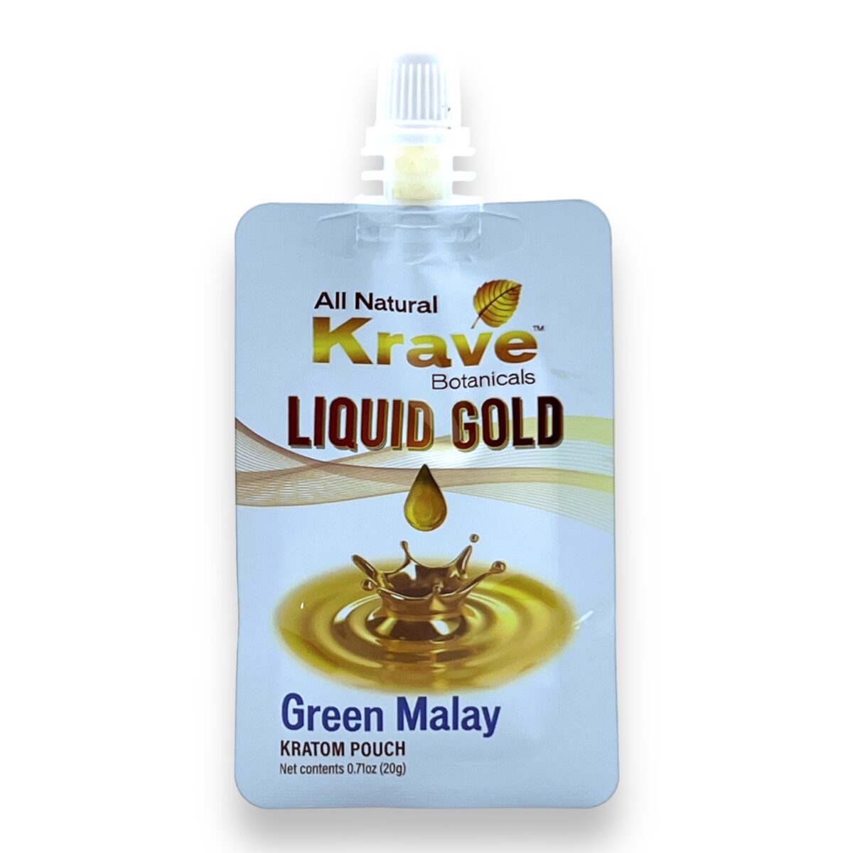 Krave Kratom Extract Liquid Gold Pouch Green Malay 20g