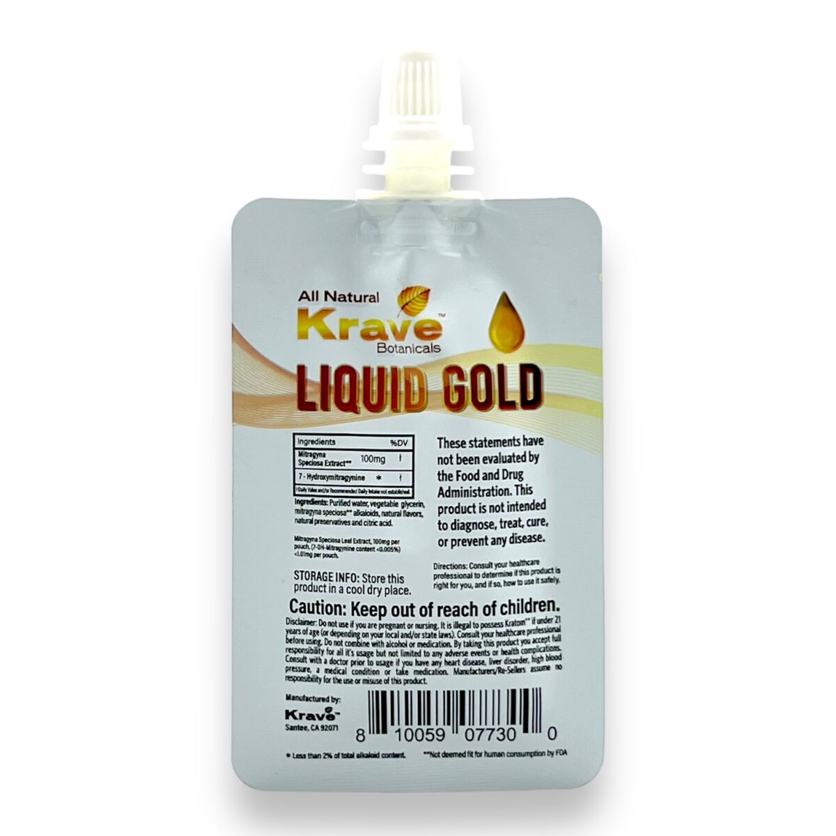 Krave Kratom Extract Liquid Gold Pouch Maeng Da 20g