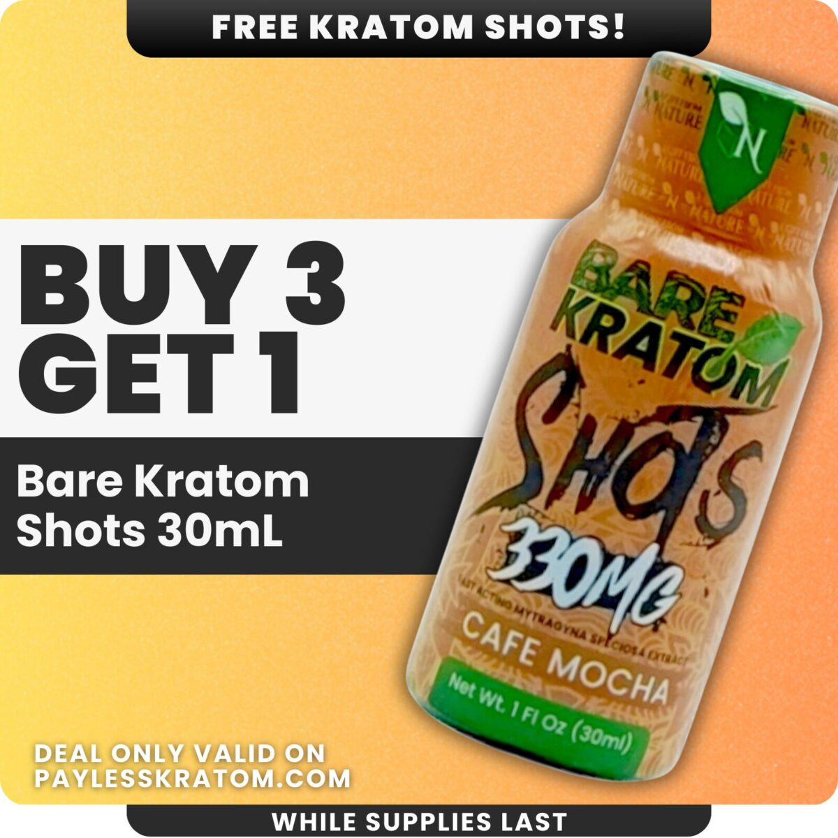 Bare Kratom Shots Deal Buy 3 Get 1