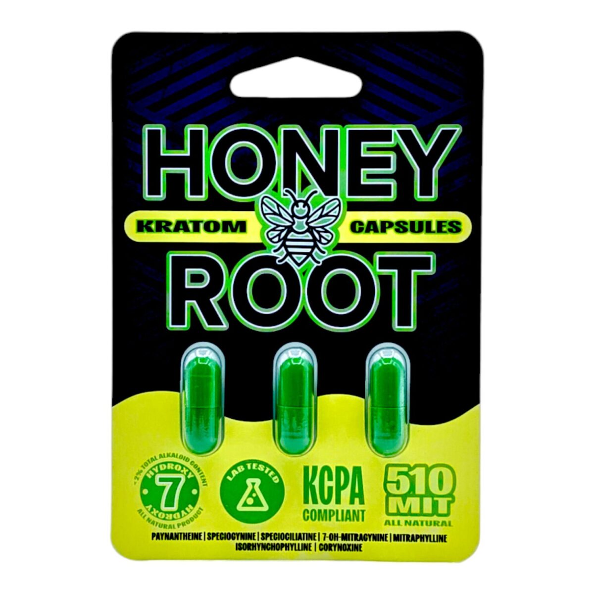 HoneyRoot Greens Kratom Capsules 3CT 510 MIT