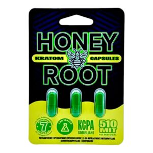 HoneyRoot Greens Kratom Capsules 510mg MIT 3ct