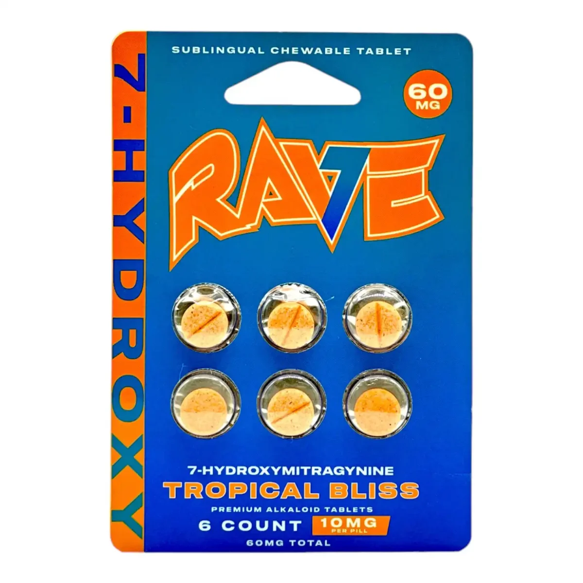 Rave 7 Hydroxy Tropical Bliss Tablets 10mg 6ct