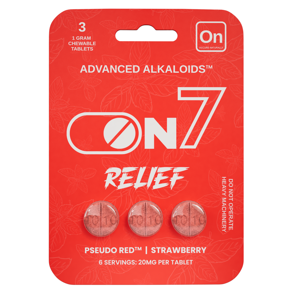 On7 Pseudo Red Relief Tablets 20mg