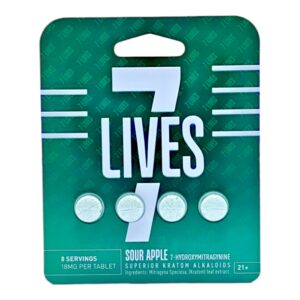 7 Lives Blue Razz 7-OH Kratom Tablets 18mg